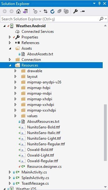 Xamarin.Android Resources Özel Font