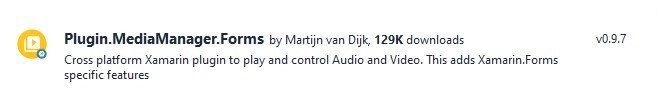 Plugin.MediaManager.Forms NuGet Package
