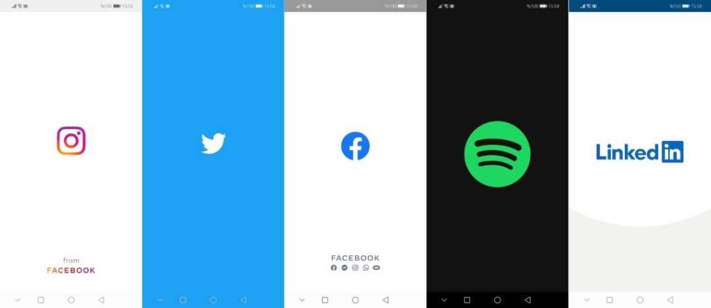 Social Media Apps Launch Screen