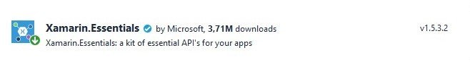 Xamarin.Essentials NuGet Package