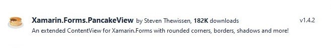 Xamarin.Forms.PancakeView NuGet Package