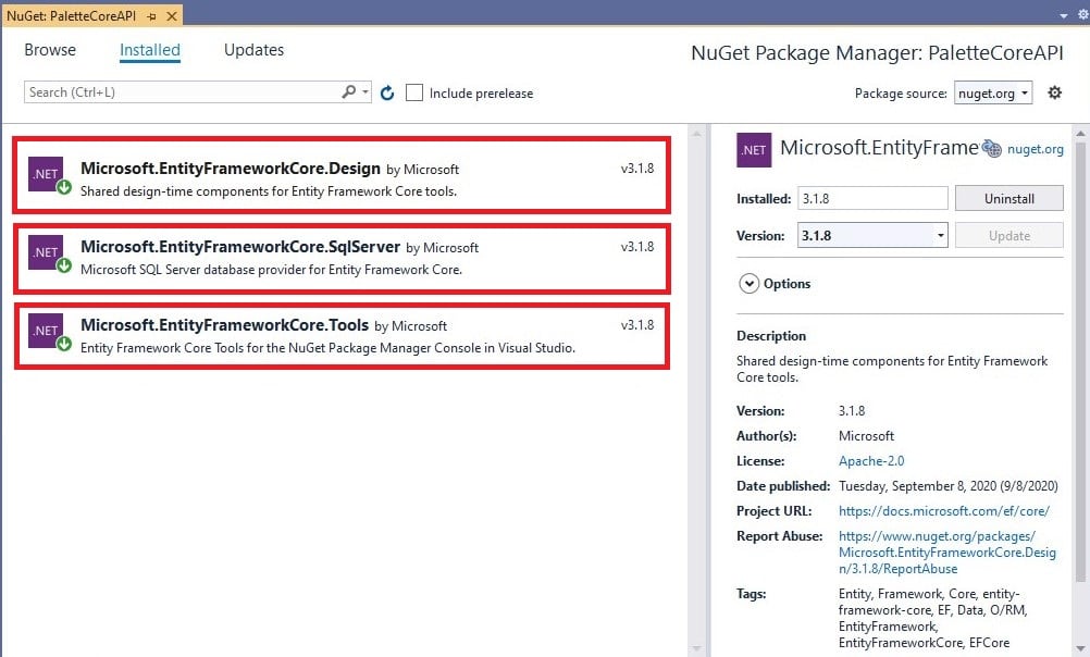 Scaffolding NuGet Package Manager