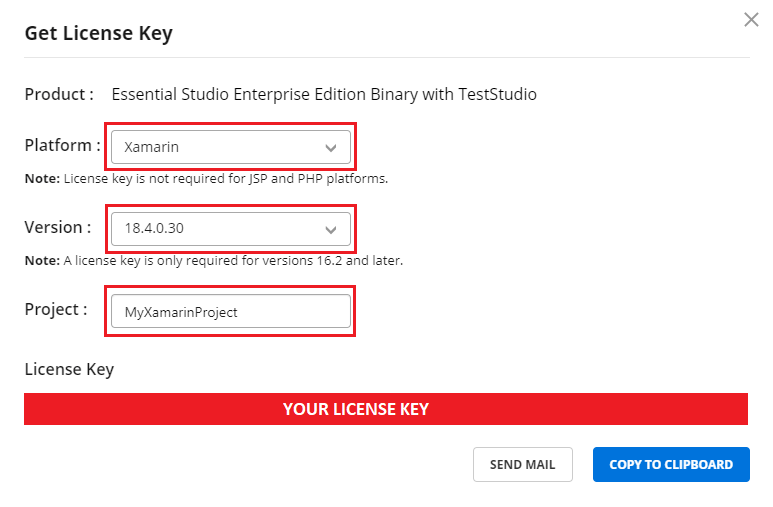 Get Syncfusion Community License Key