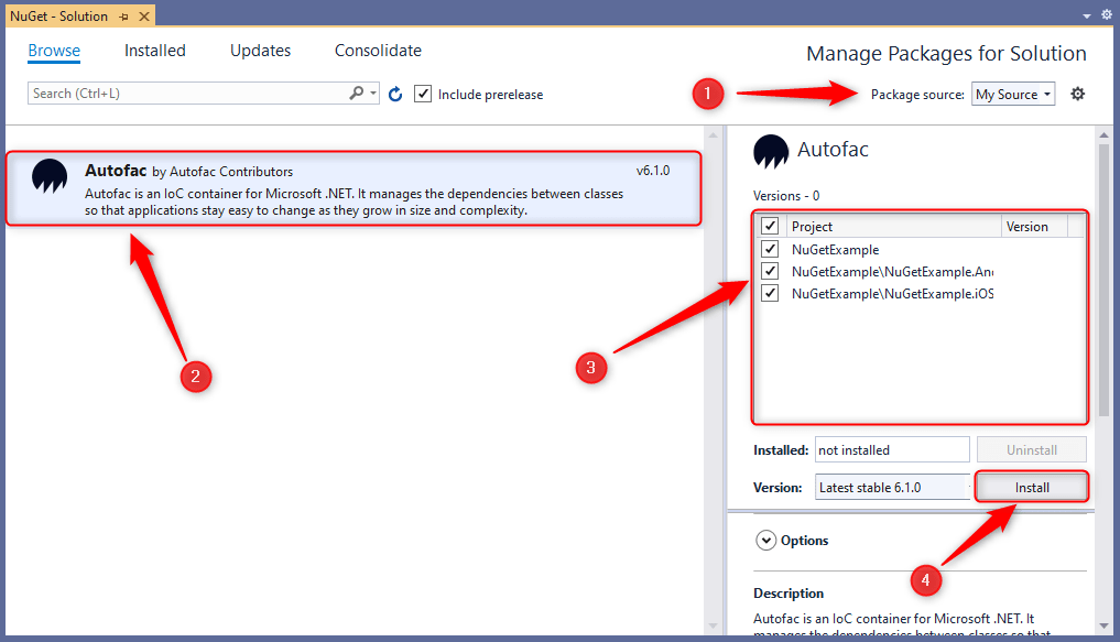 Install Offline NuGet Packages