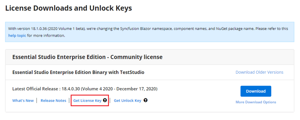 Syncfusion Community License Key