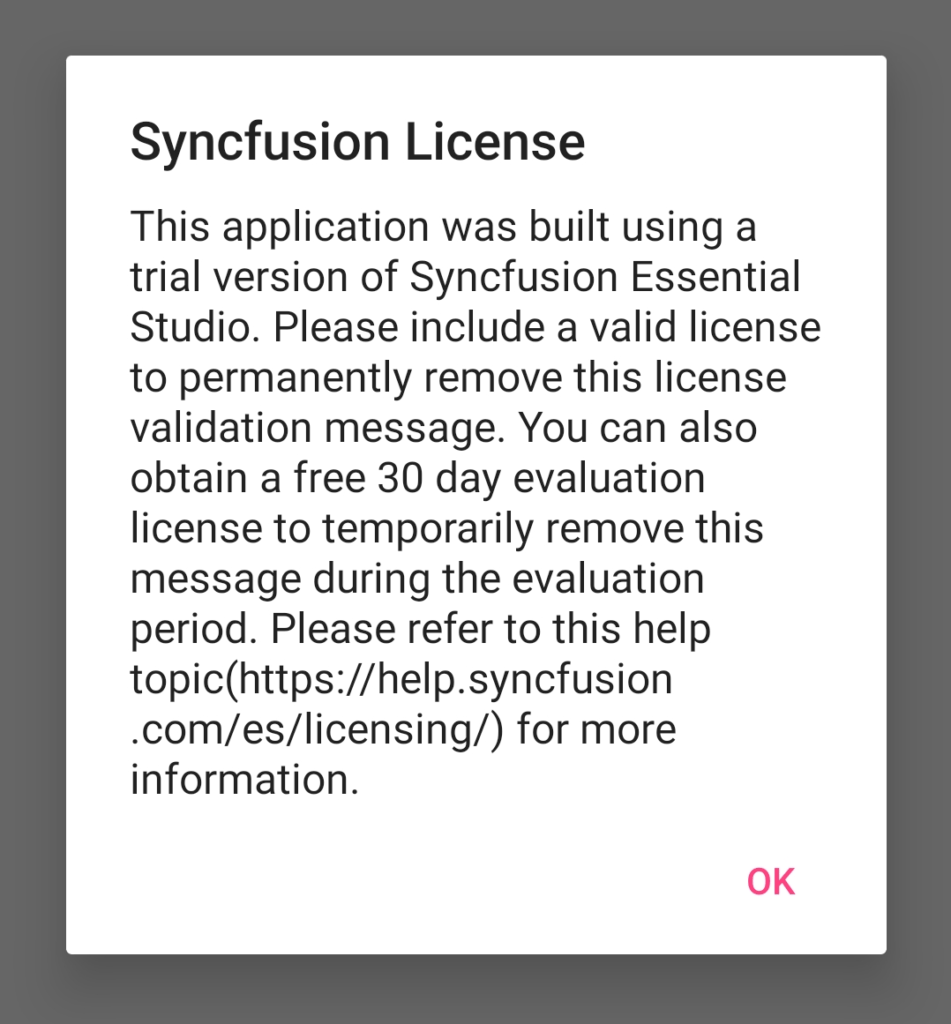 Syncfusion License Error